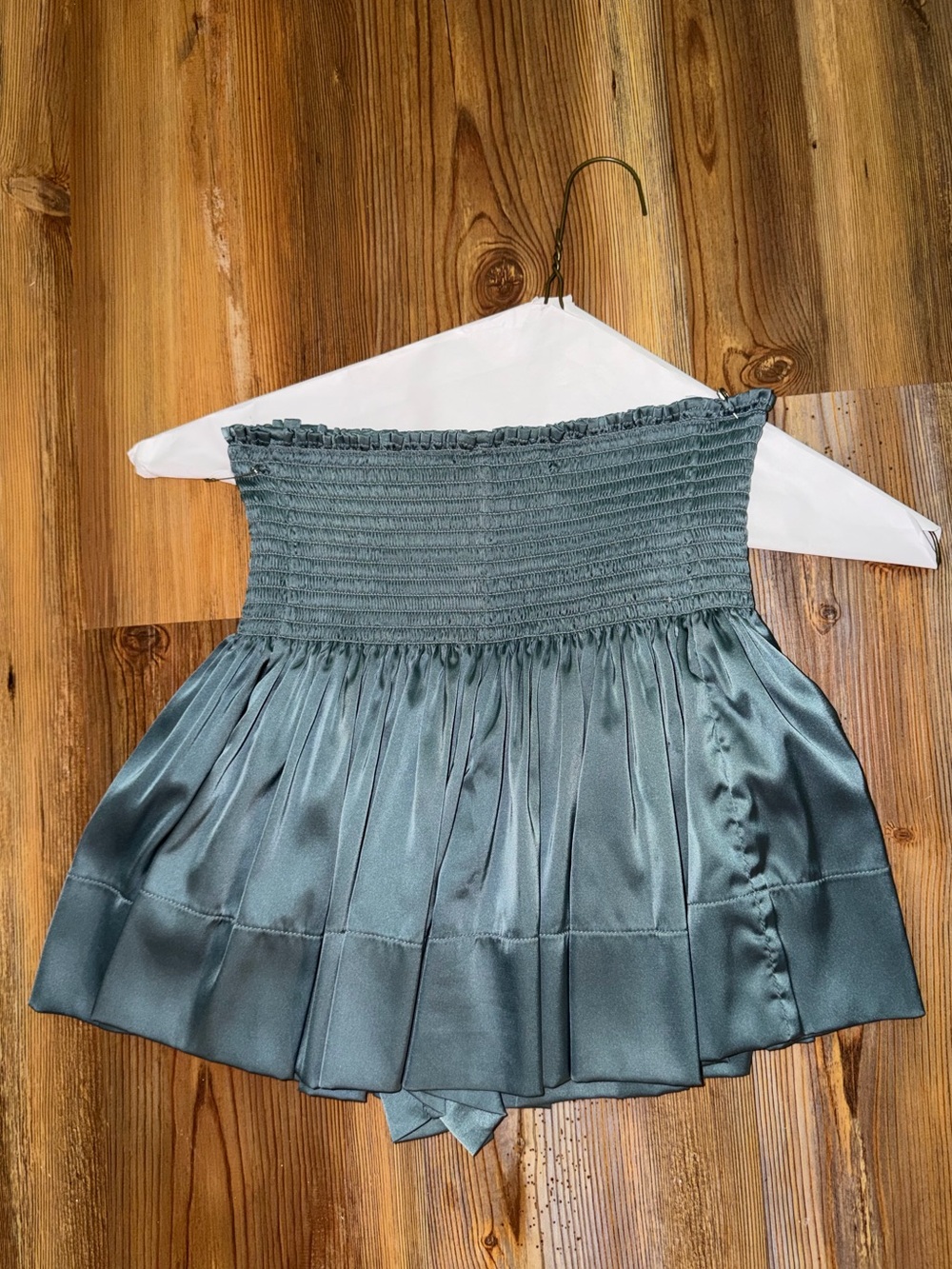 NATURAL LIFE Seafoam Satin Smocked Skater Skirt